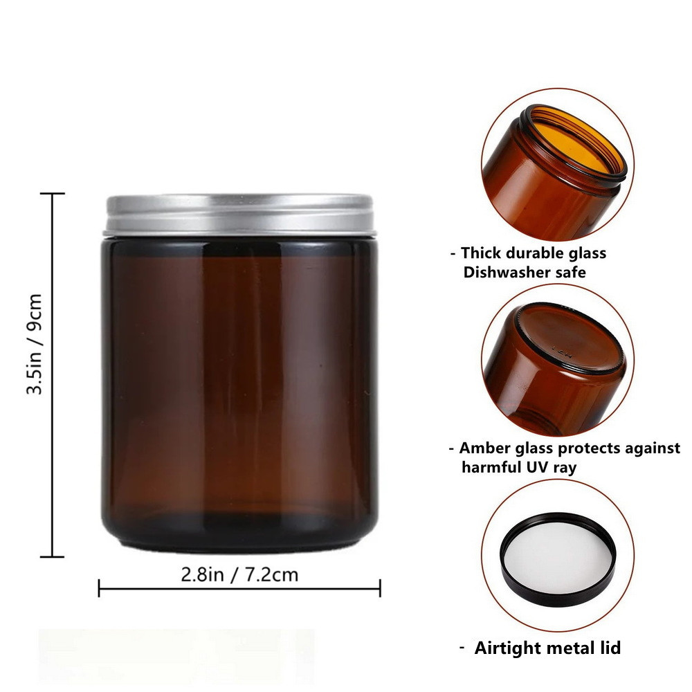 2pcs 8 Oz Empty Candle Jar Rou - Amber Jar Candle recension och pris