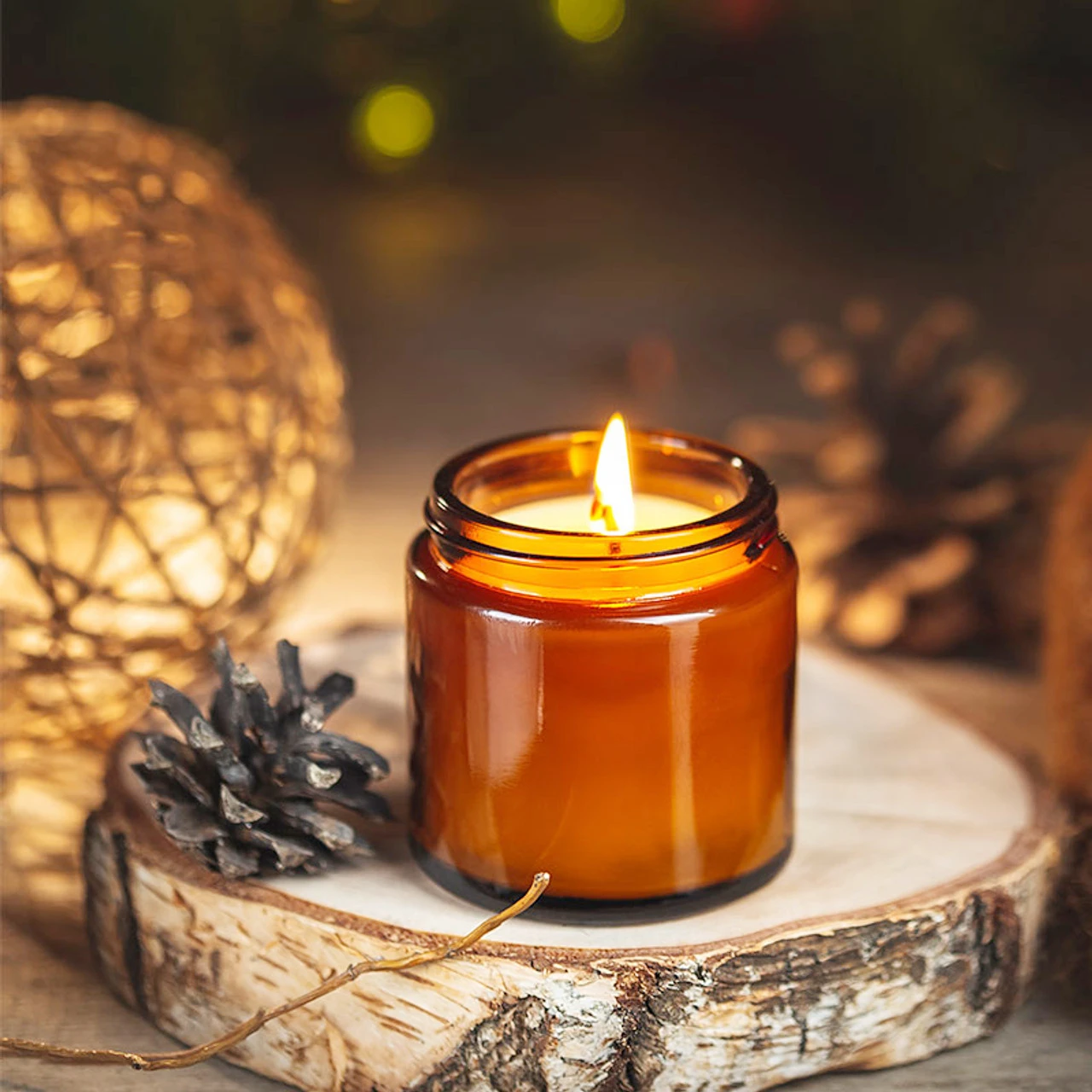 Glass Candle Jars, 4oz Amber R - Amber Jar Candle recension och pris