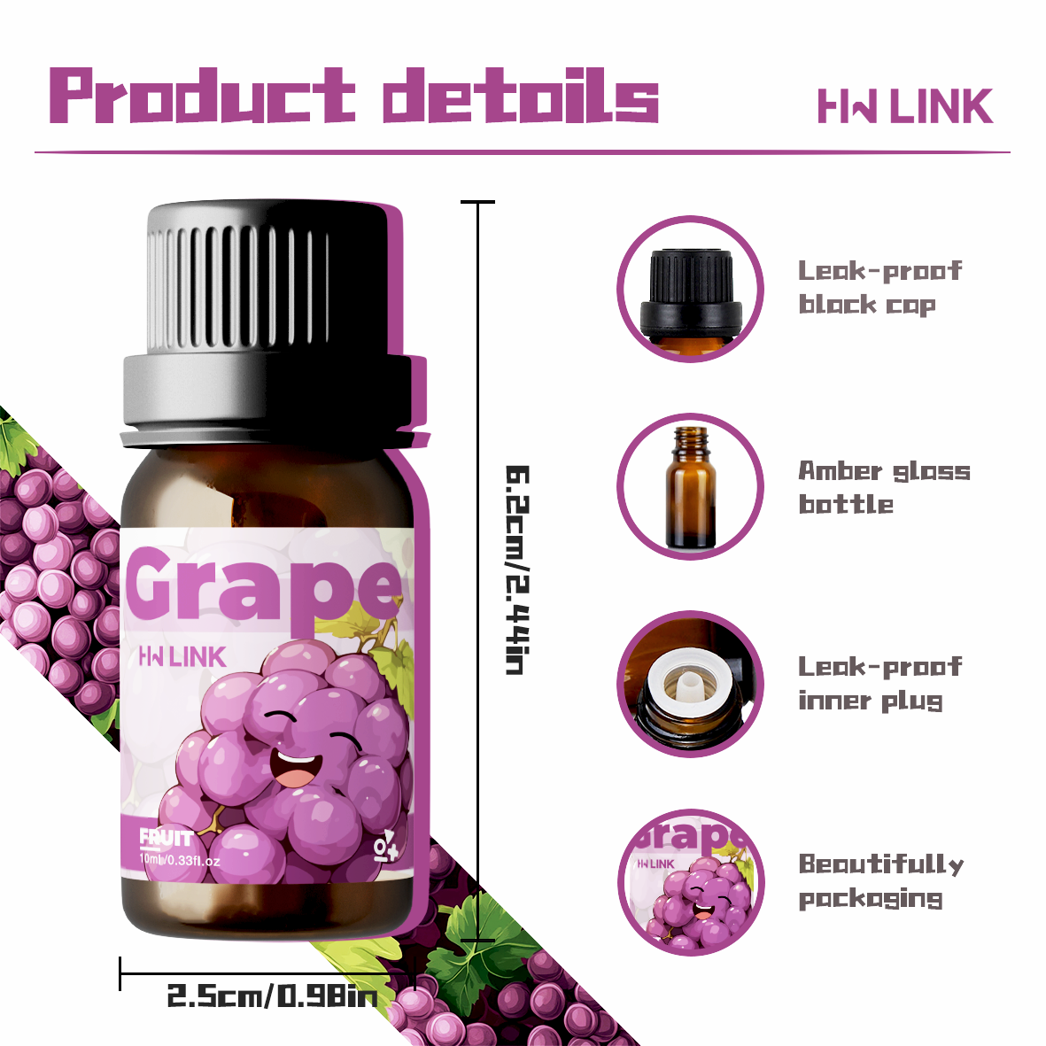 Grape Essential Oil 10ml Perfu - Home Fragrance Usa recension och pris