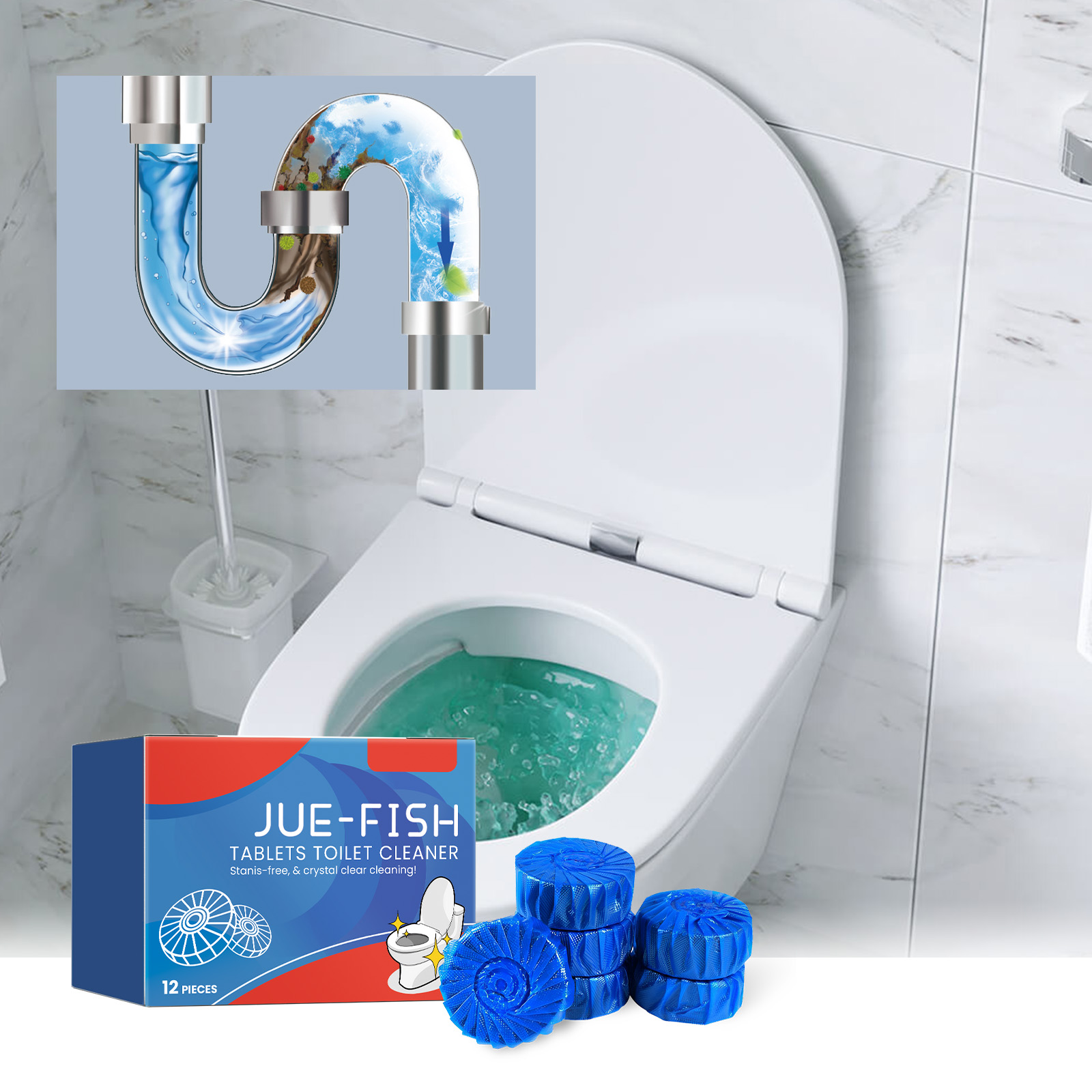 12Pcs Toilet Cleaner Toilet Cl - In Home Fragrance Products recension och pris
