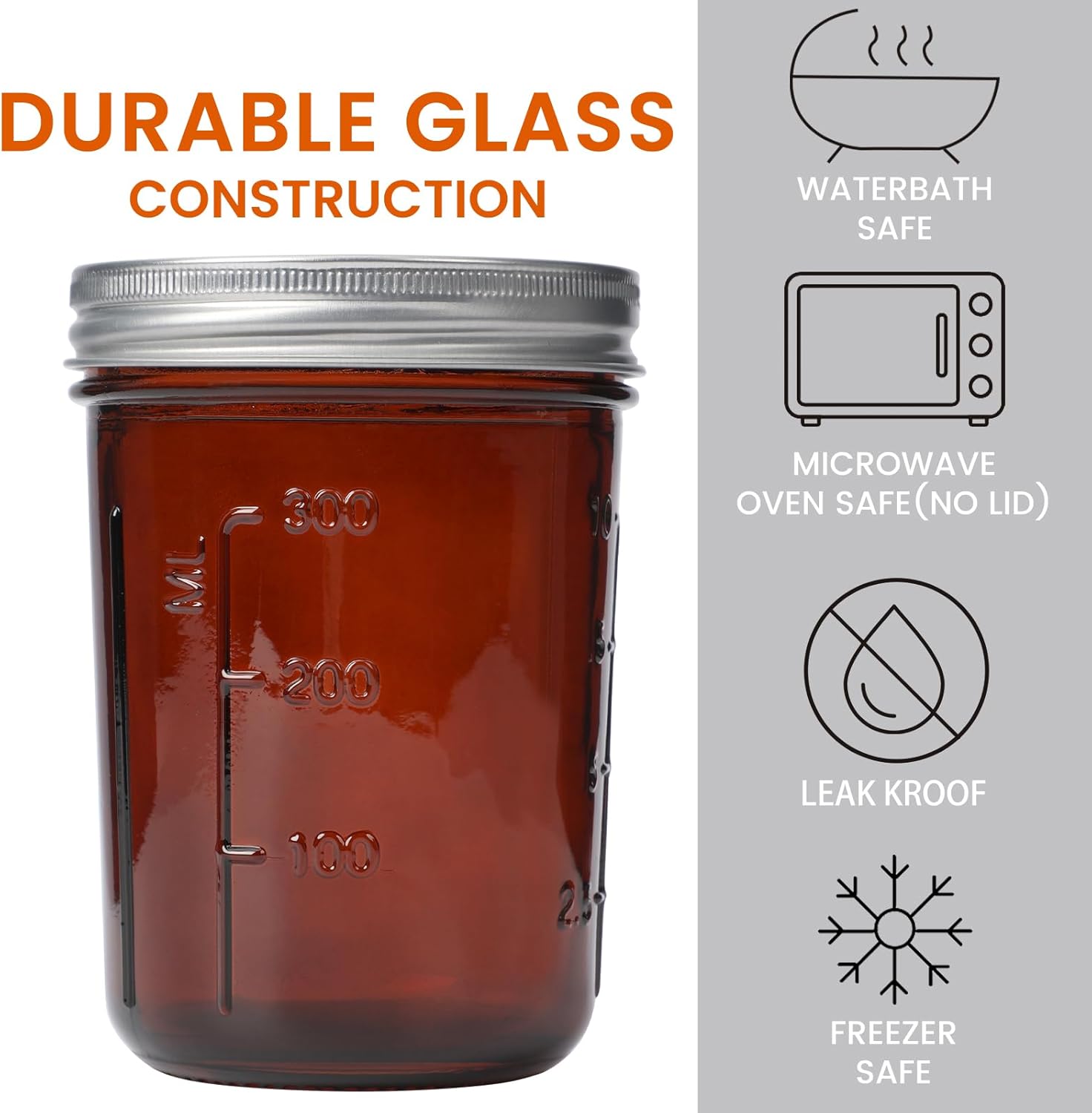 Amber Glass    Jars 16oz - 6 P - Amber Jar Candle recension och pris