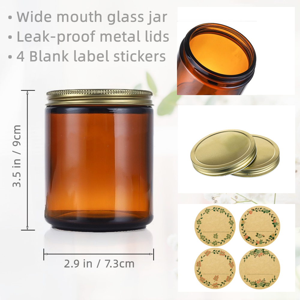 Empty Candle Jars, 8oz Amber G - Amber Jar Candle recension och pris