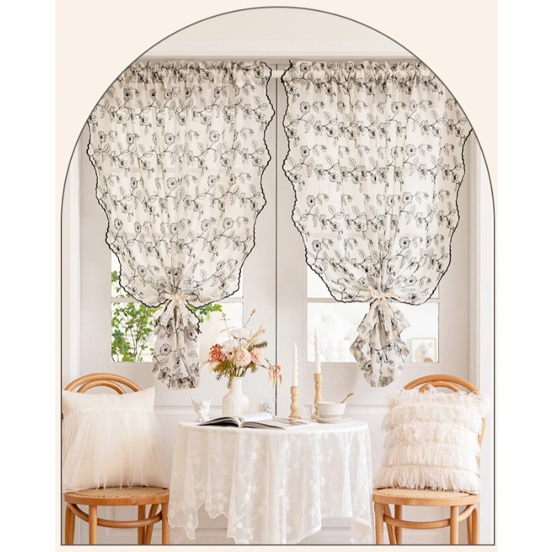 French Retro Lace Gauze Curtai - Home Fragrance French recension och pris