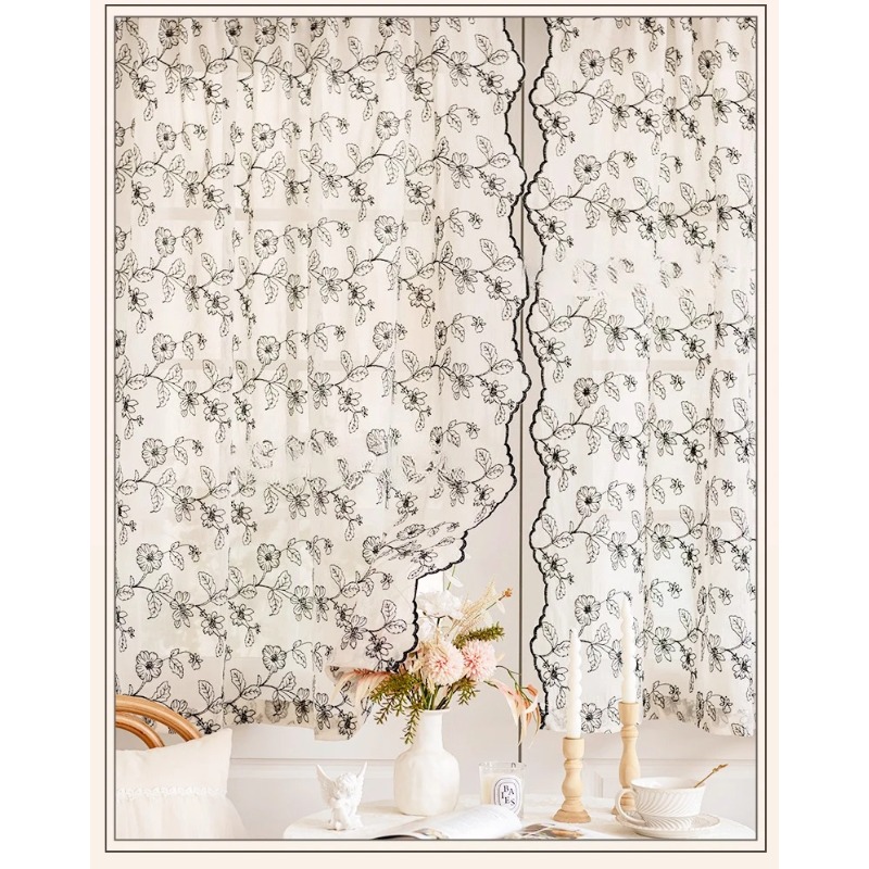French Retro Lace Gauze Curtai - Home Fragrance French recension och pris
