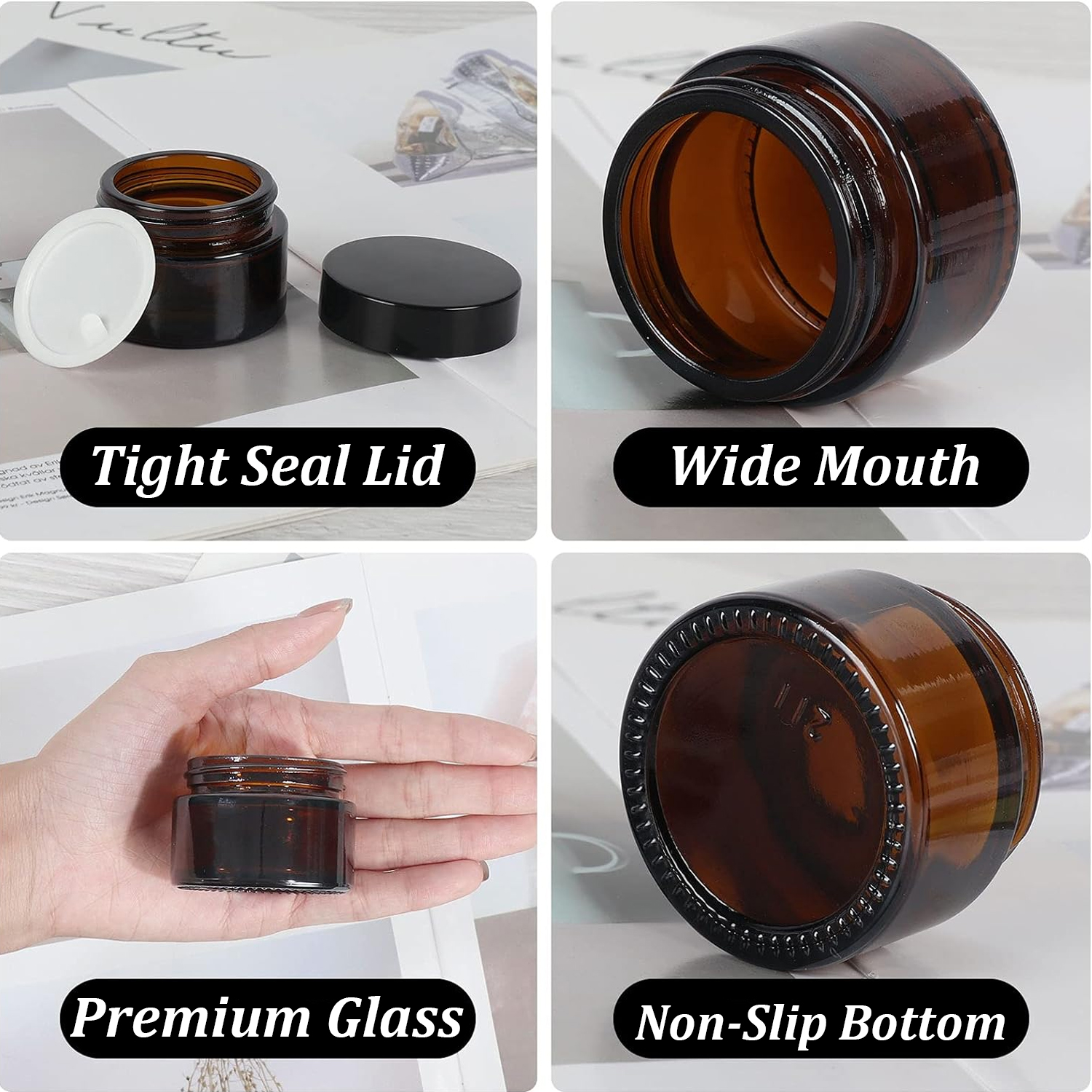 20PCS Small Amber Glass Jars w - Amber Jar Candle recension och pris