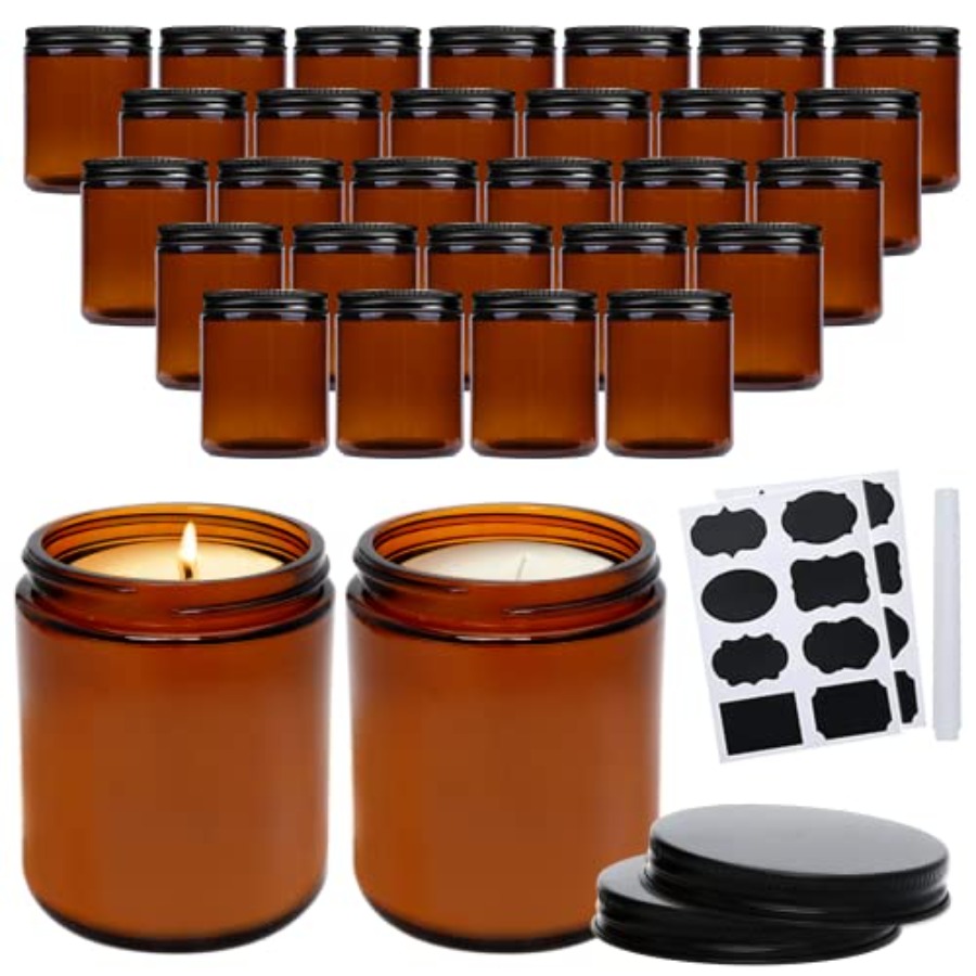 8oz Amber Candle Jars Set of 3 - Amber Jar Candle recension och pris