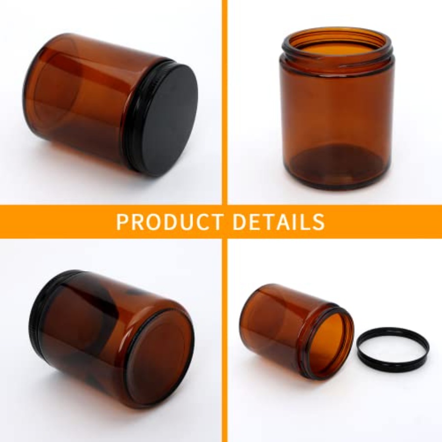 8oz Amber Candle Jars Set of 3 - Amber Jar Candle recension och pris