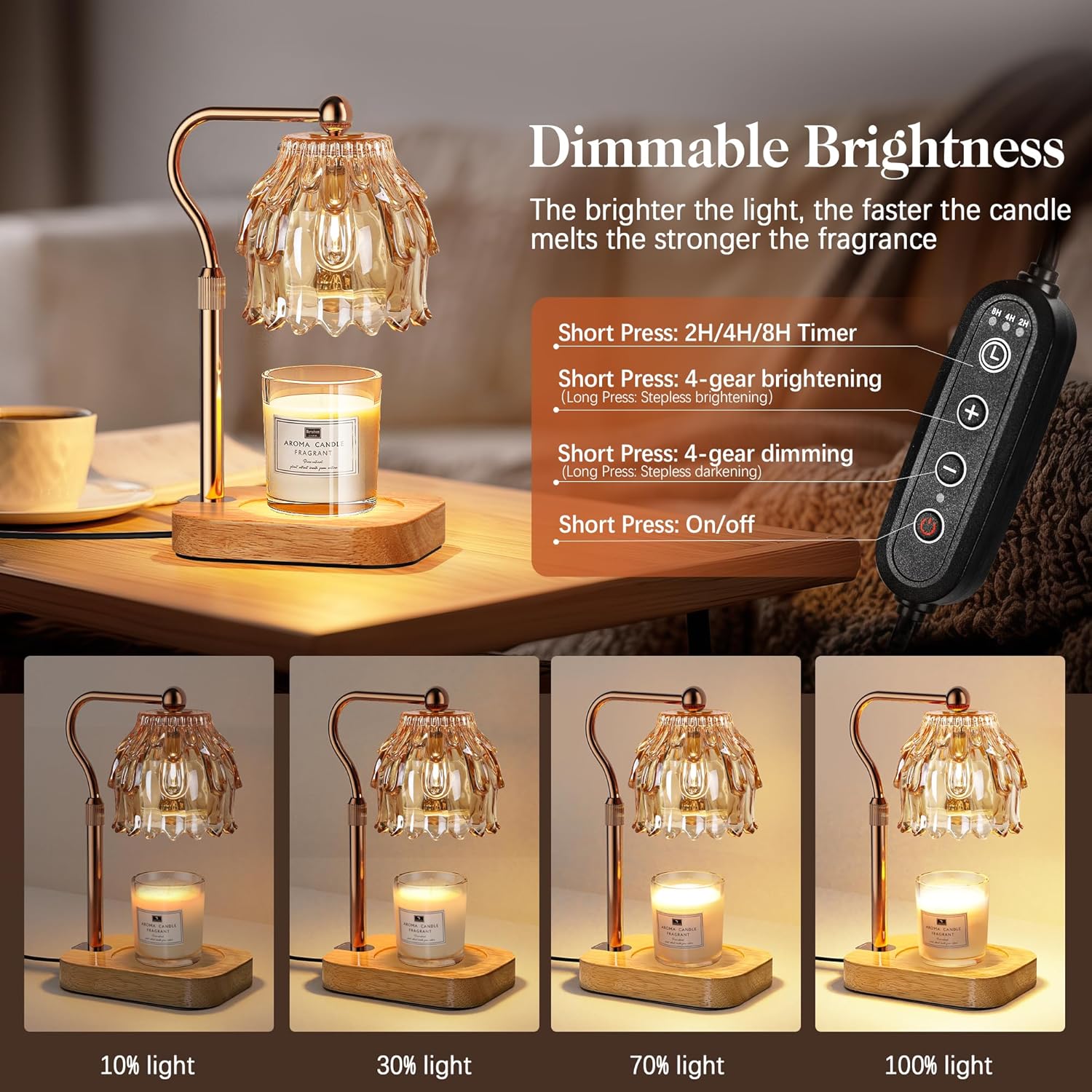Candle Warmer Lamp with Timer  - Amber Jar Candle recension och pris