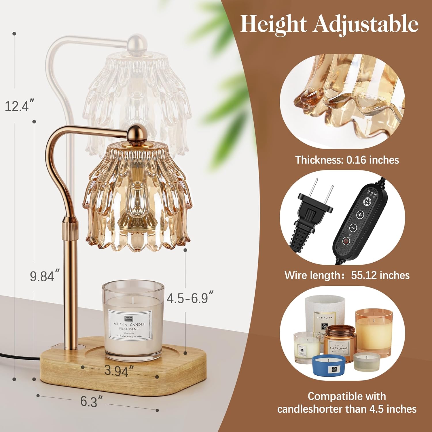 Candle Warmer Lamp with Timer  - Amber Jar Candle recension och pris